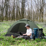 Camping Tent For 2 Person Dome Tent With Storage Pocket | Dark Green