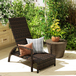 Pe Rattan Adjustable Lounger | Brown