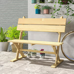 2 Seater Wooden Garden Bench Outdoor Loveseat With Back