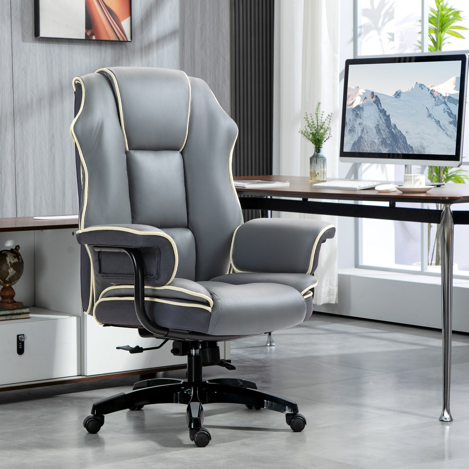 Pu Leather Reclining Office Chair