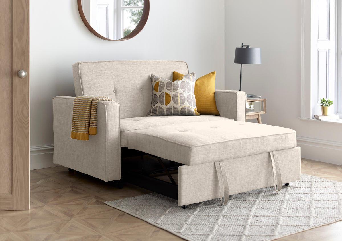 Troy 2 Seater Adjustable Sofa Bed | 2 Person | Beige
