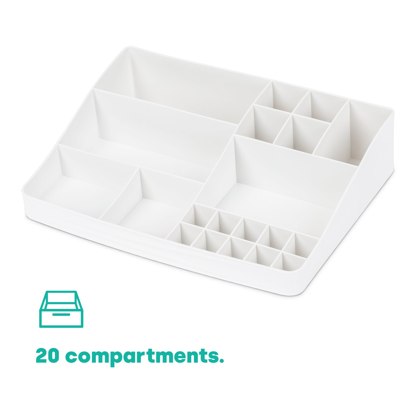Large Desk Organiser Tray - White
