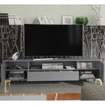 Tide Crest Gold Tv Unit 200cm - Fluted Design | Dark Grey
