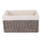 Wicker Jumbo Antique Wash Storage Basket | White