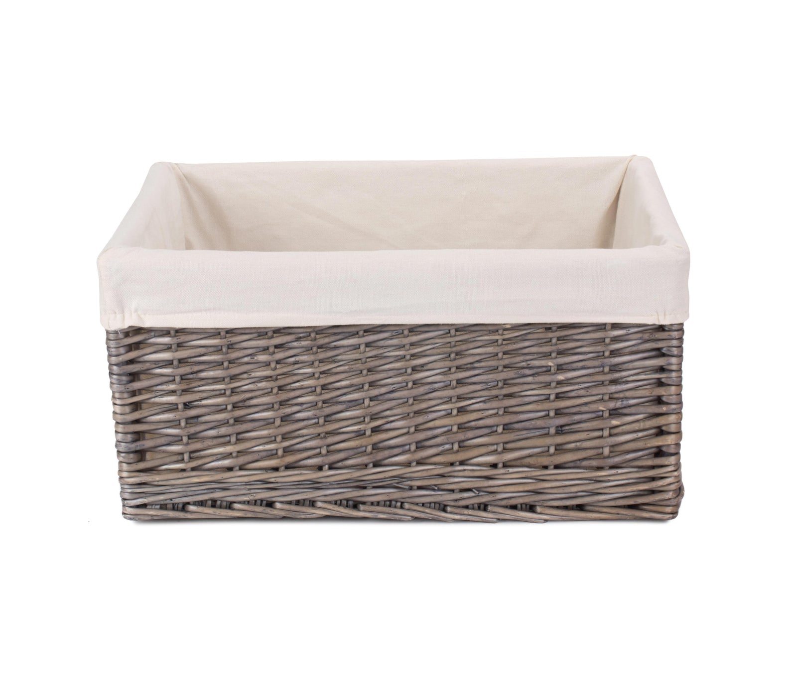 Wicker Jumbo Antique Wash Storage Basket | White