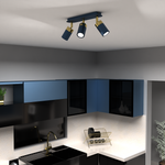 Ceiling Lamp Joker Navy Blue/gold 3xgu10