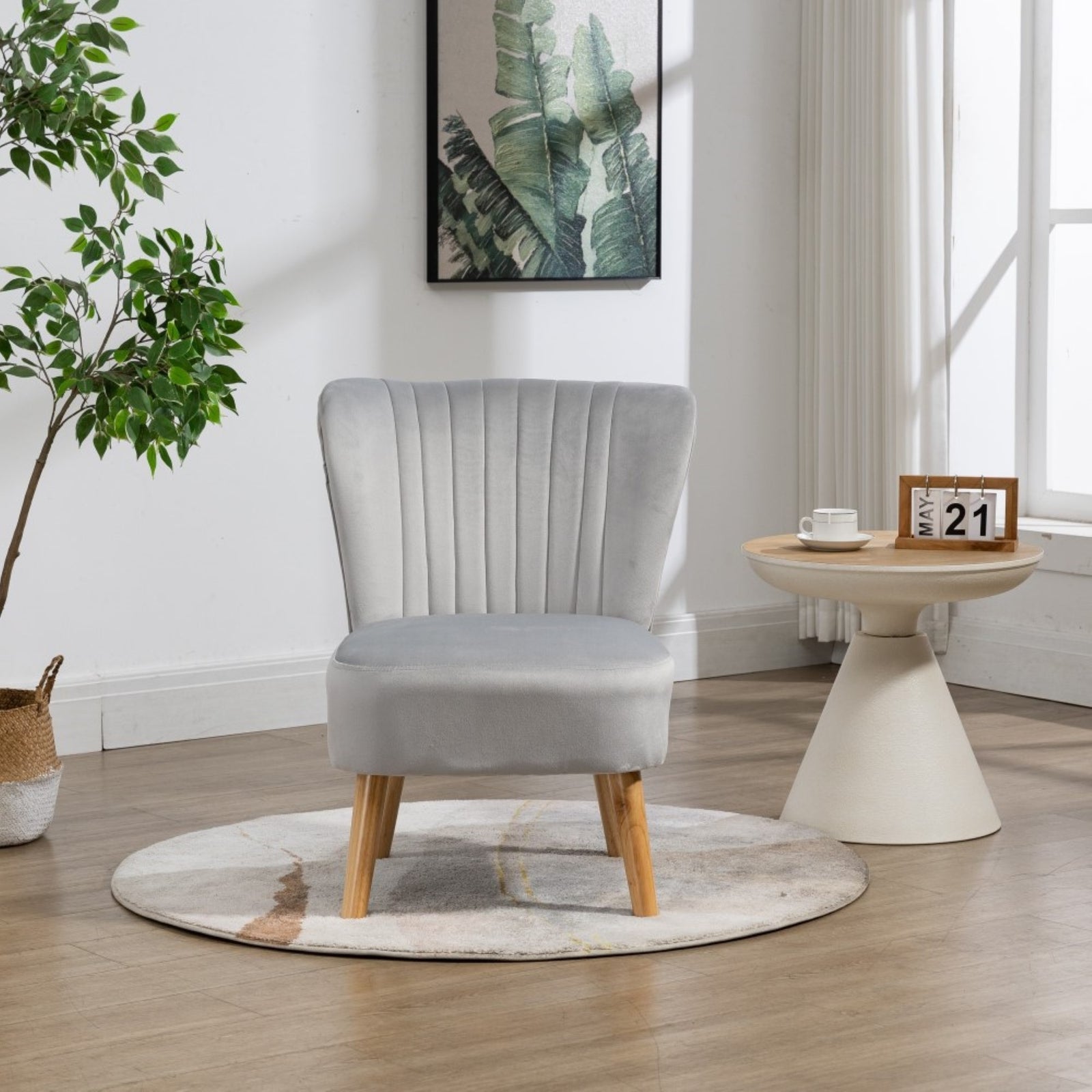 Arezza Velvet Accent Chair | Silver
