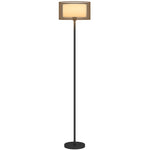 Modern Standing Lamp With Double Layer Shade Foot Switch