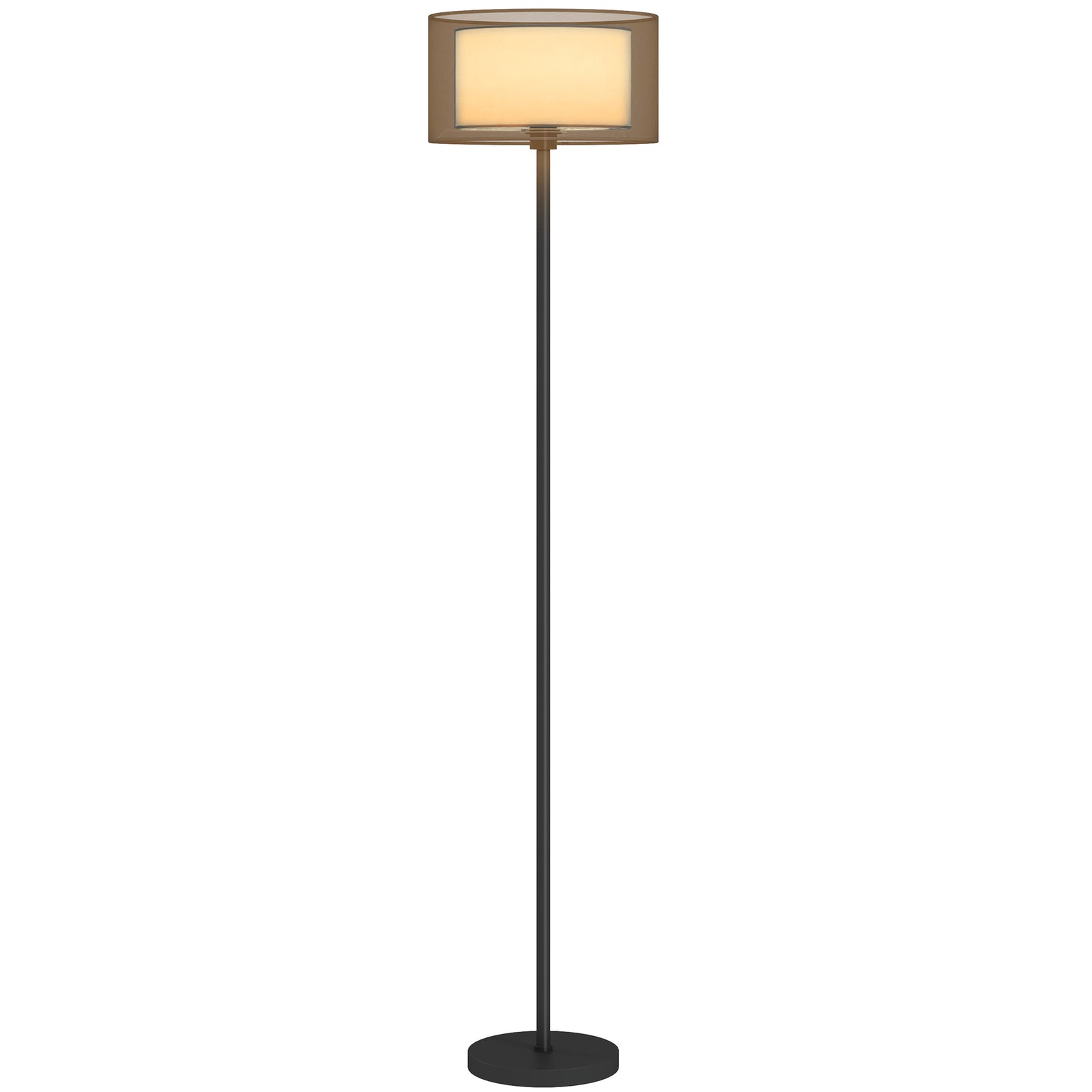 Modern Standing Lamp With Double Layer Shade Foot Switch