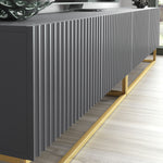 Ripple Duo Tv Unit 200cm - Fluted Design | Dark Grey