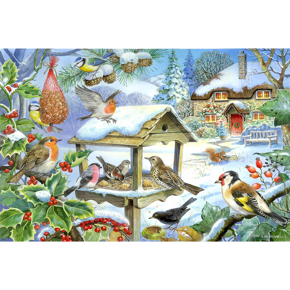Feed The Birds - Big 250 Piece Jigsaw Puzzle For Adults & Kids, With Extra Large Pieces