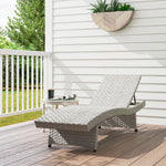 Pe Rattan Sun Lounger With 4-level Adjustable Backrest