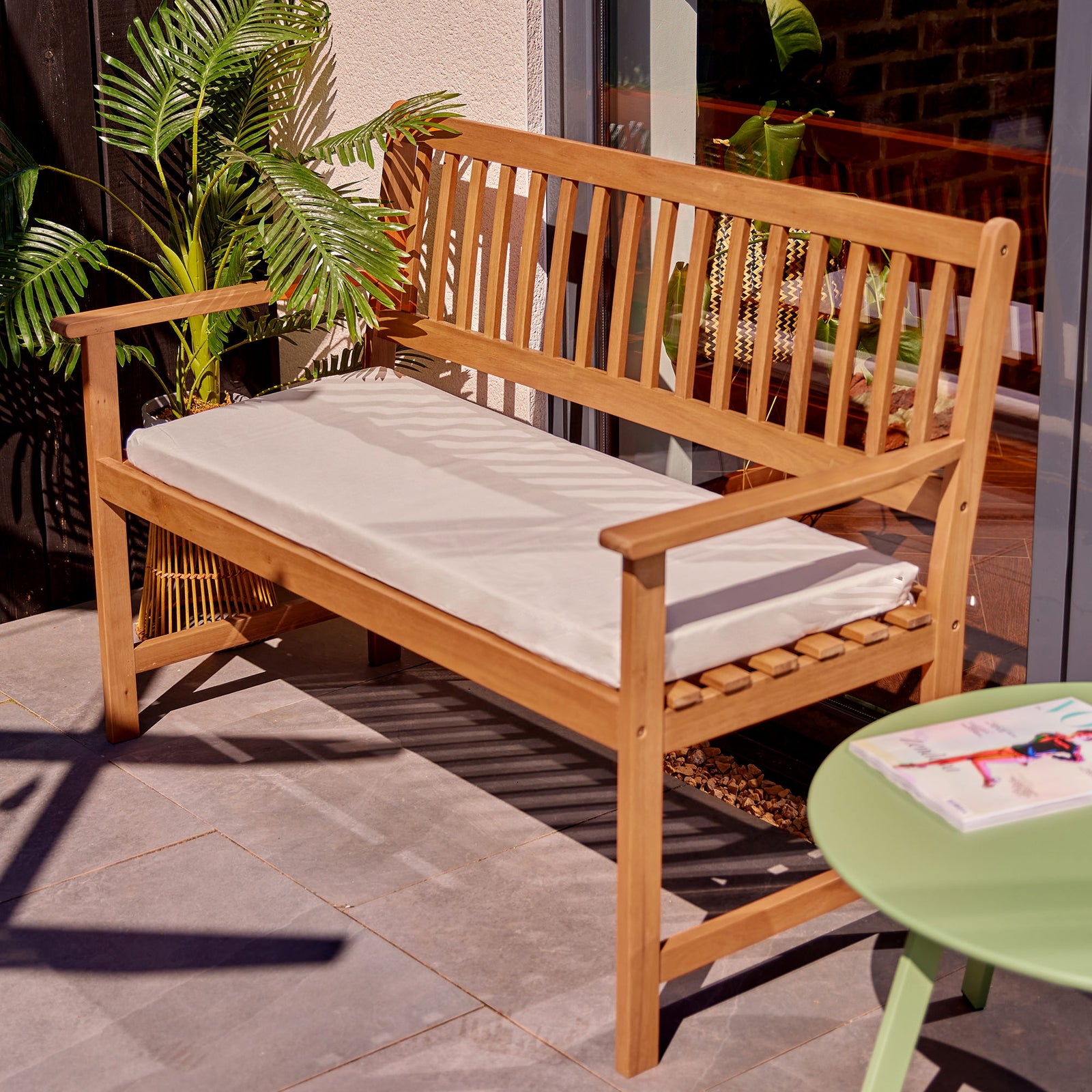 Outdoor Bench Cushion Pad, Weatherproof | Beige