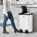 60l Dual Pedal Recycling Pedal Bin | 60l | Black
