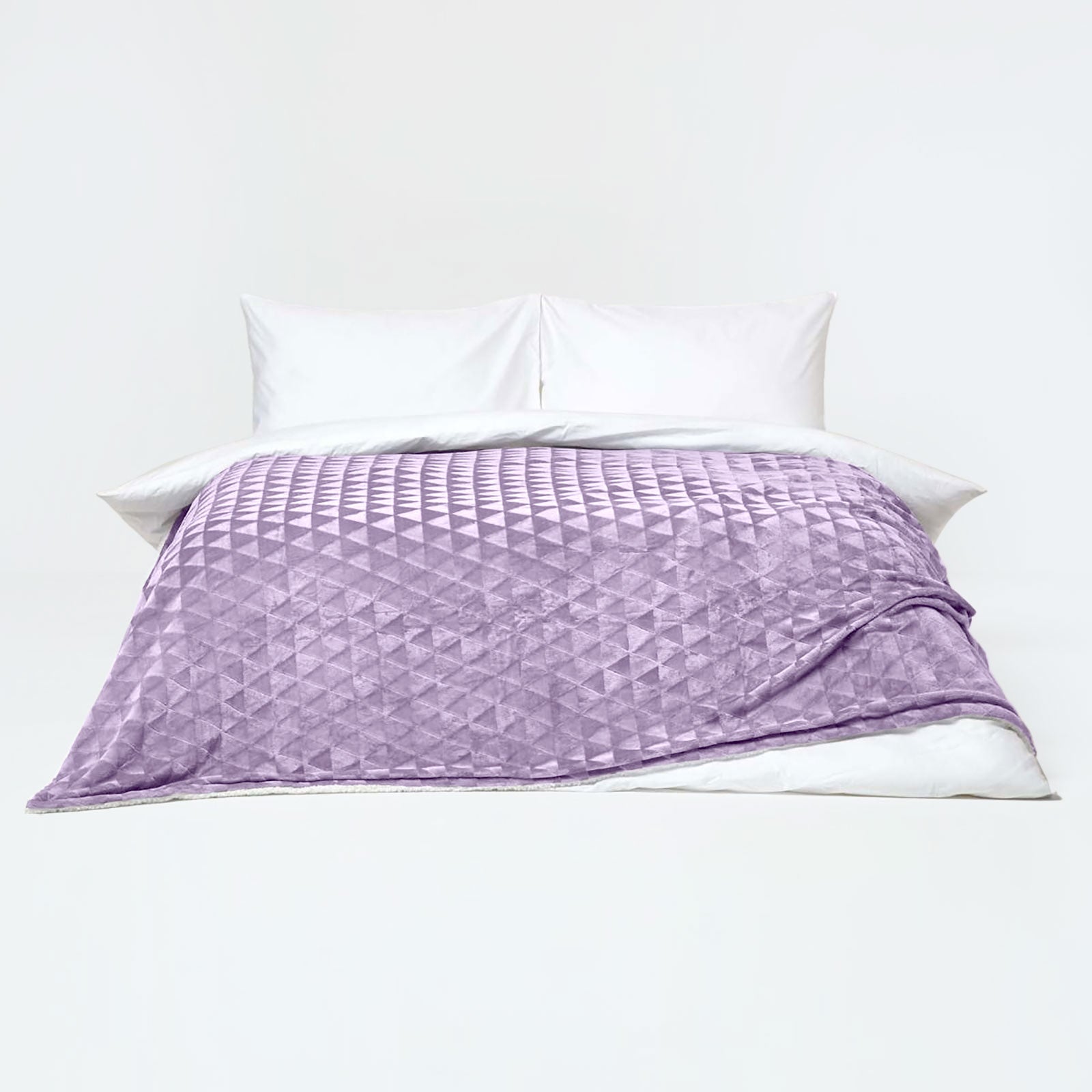 Geometric Triangle Velvet Throw | 130cm x 160cm | Purple