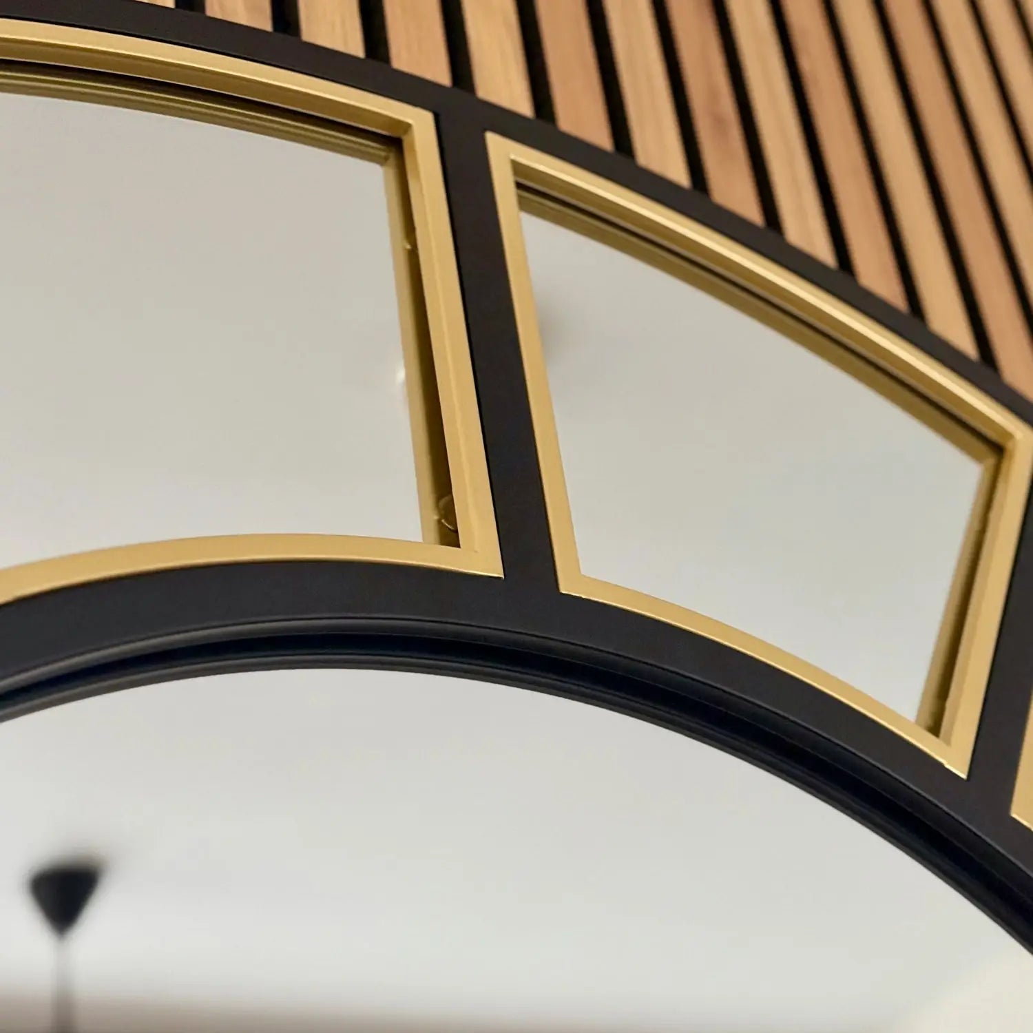 Mio - Metal Arched Window Mirror | 95cm x 120cm | Black & Gold