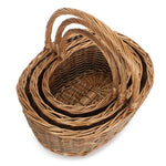 Oval Unpeeled Willow Shopping Basket | Set-of-3 | Brown