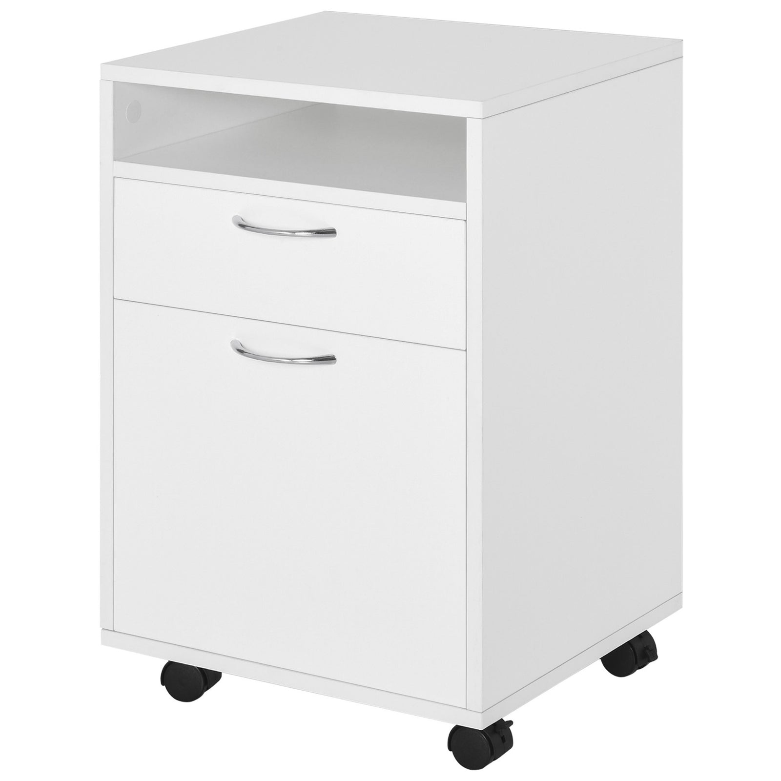 60cm Storage Cabinet With Drawers And Open Shelf,white | One Size | White