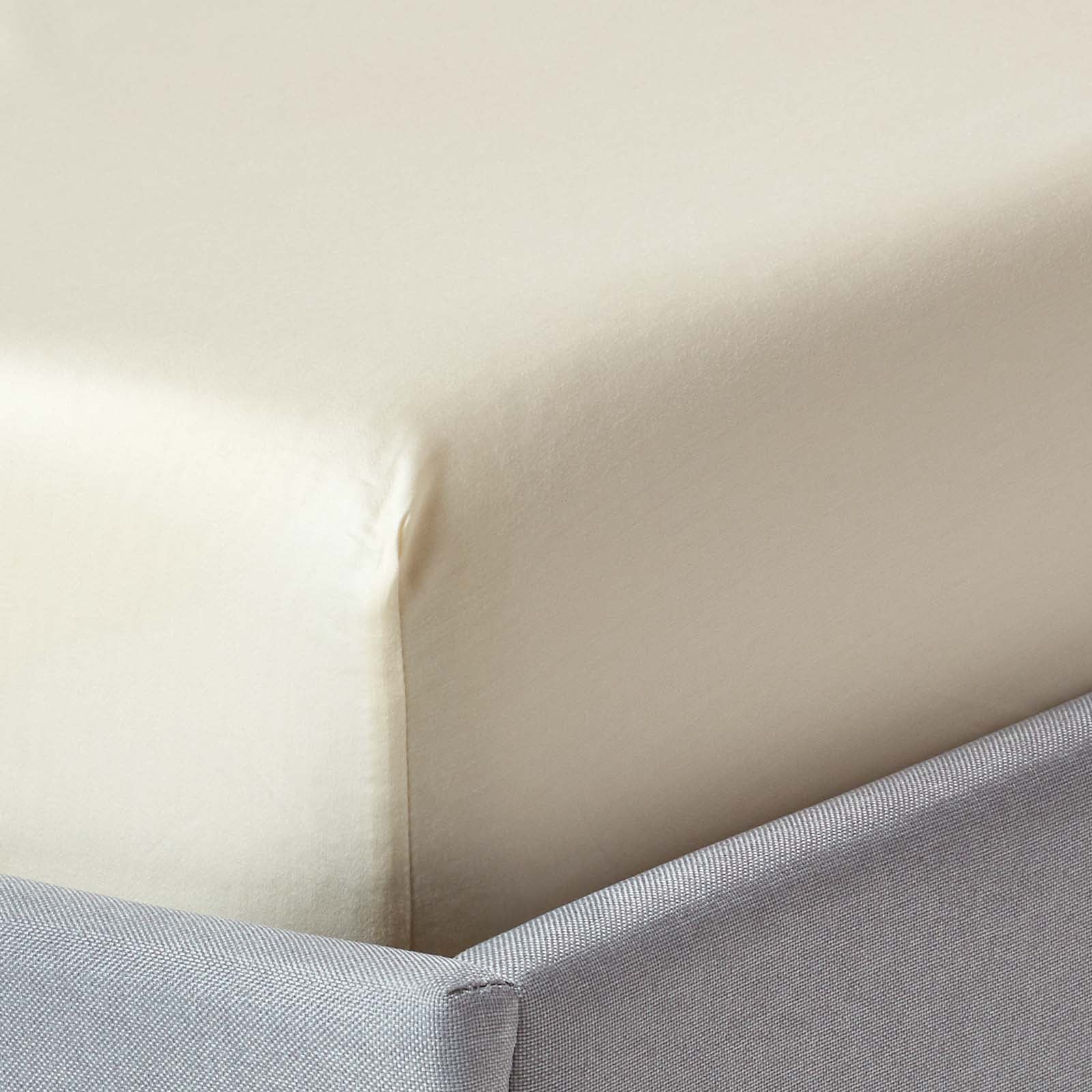 Organic Cotton Fitted Sheet 400 Tc | Double | Cream
