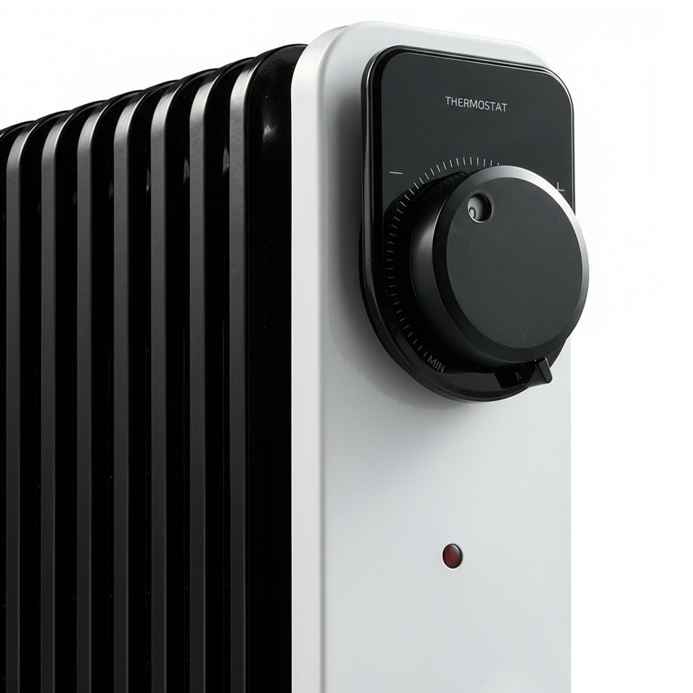 9 U-type Fins Electric Oil Heater With Knob Control 24-hour Timer, Overheat & Tip-over Protection