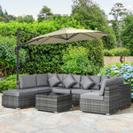Rattan Outdoor Garden Furniture Patio Corner Sofa Set | Gray
