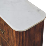 Beaumont Marble Chest, 3 Drawers, White and Beige | Brown
