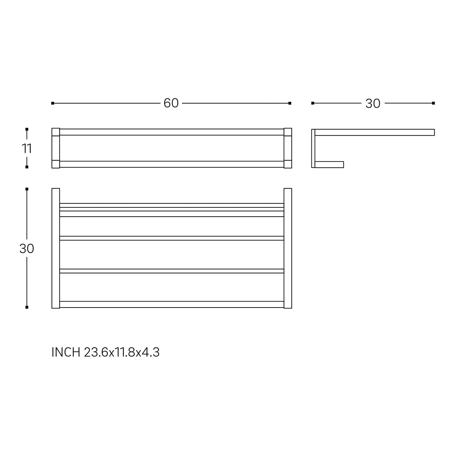 Towel Rack, Chrome, Metric Collection