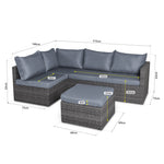 6-seater Rattan Corner Sofa Garden Furniture Set