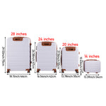 4pcs Color-block Lockable Travel Suitcase Set | White