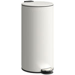 Kitchen Bin, 30 Litre Pedal Rubbish Bin With Removable Bucket | Cream