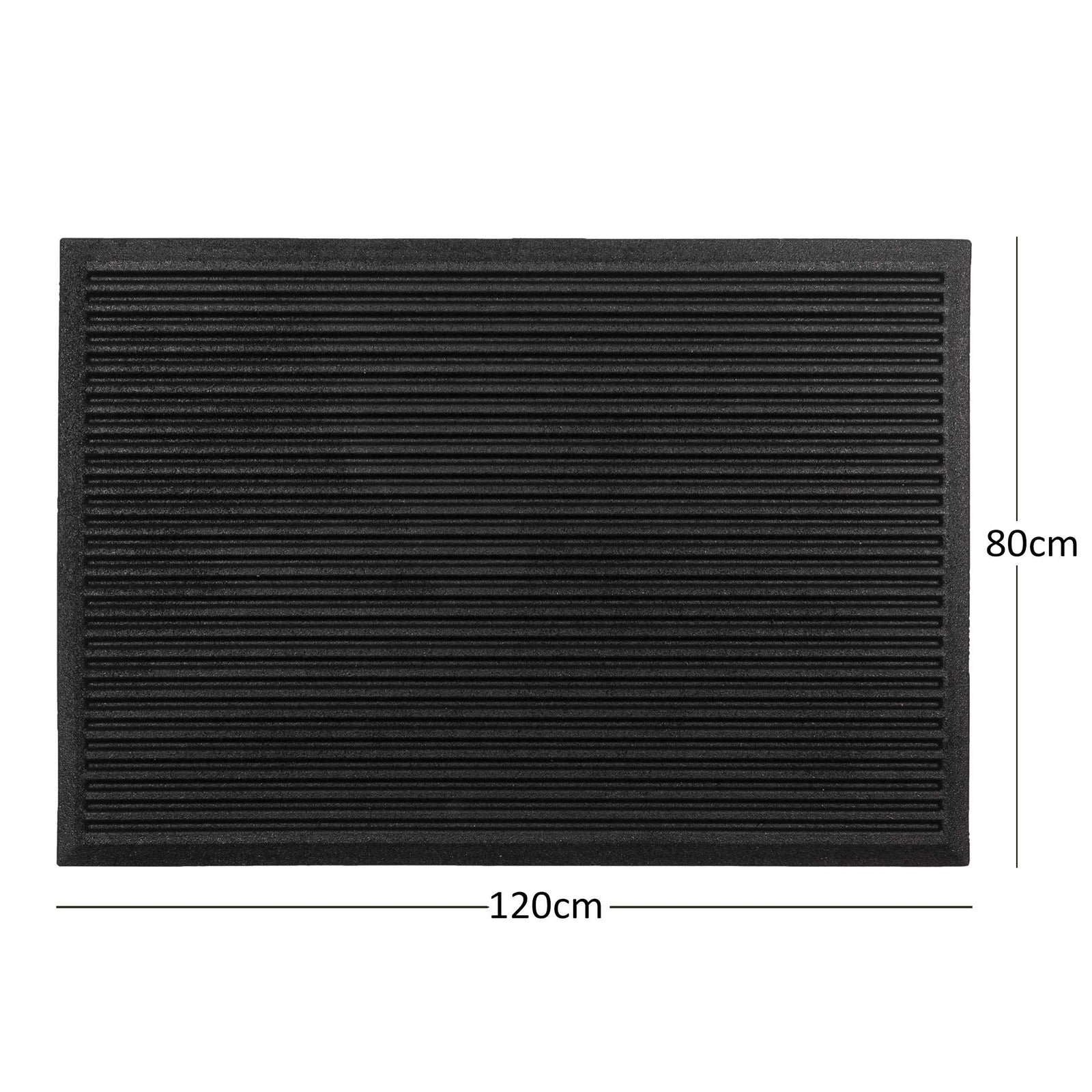 Nicoman Ribbed Harmony Entrance Doormat | 120cm x 80cm | Black