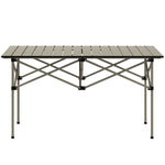 Portable Folding Camping Table W/ Roll Up Aluminium Top | Khaki