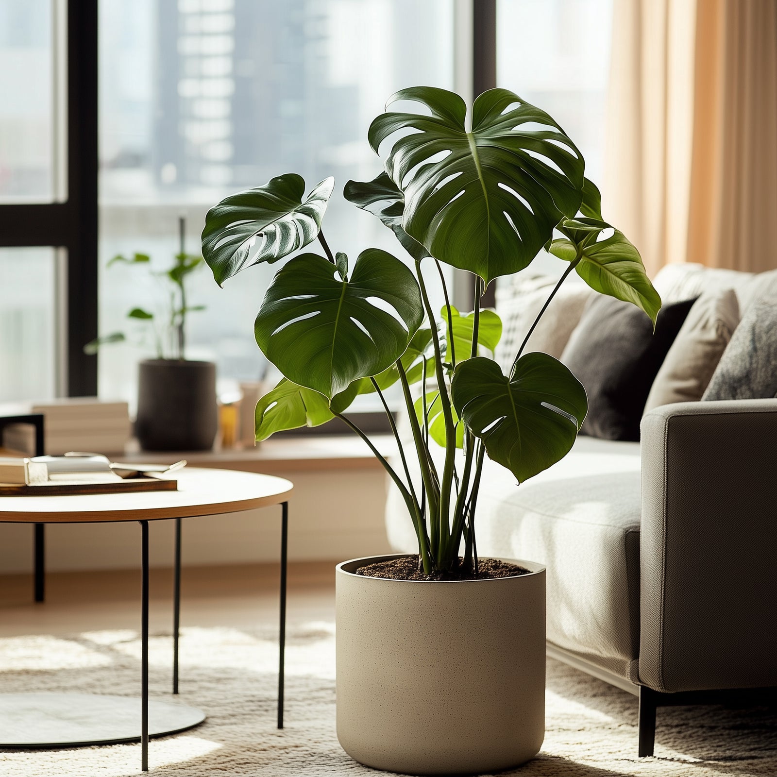 Swiss Cheese Plant - Monstera Deliciosa - Height 50-60cm - ⌀17cm | Set of 1 | Green