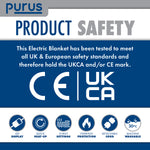 Deluxe Electric Throw Heated Double Over Blanket Soft Fleece 9 Heat & 12 Timer Settings | L | Navy Blue