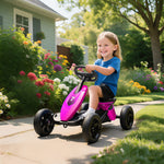 Pedal Go-kart For Kids With Silent Eva Wheels, Metal Frame | Pink