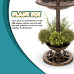 Bird Solar Light Bird Bath & Planter