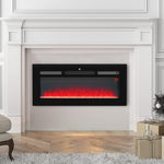102/127cm Electric Fireplace Recessed Wall Mounted Black | Medium | Black