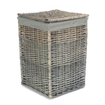 Antique Wash Square Laundry Basket With Grey Sage Lining | Small