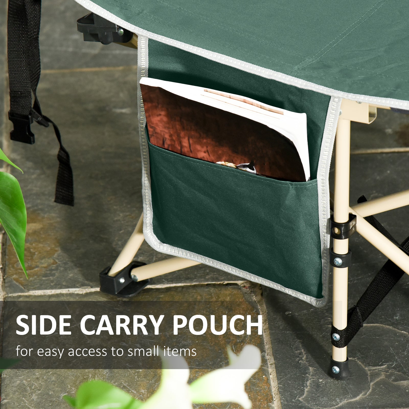 Single Person Folding Camping Cot Portable Camp Sleeping Bed | Green