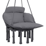 Hammock Chair, Boho Hanging Swing Chair With Cushion | Dark Gray