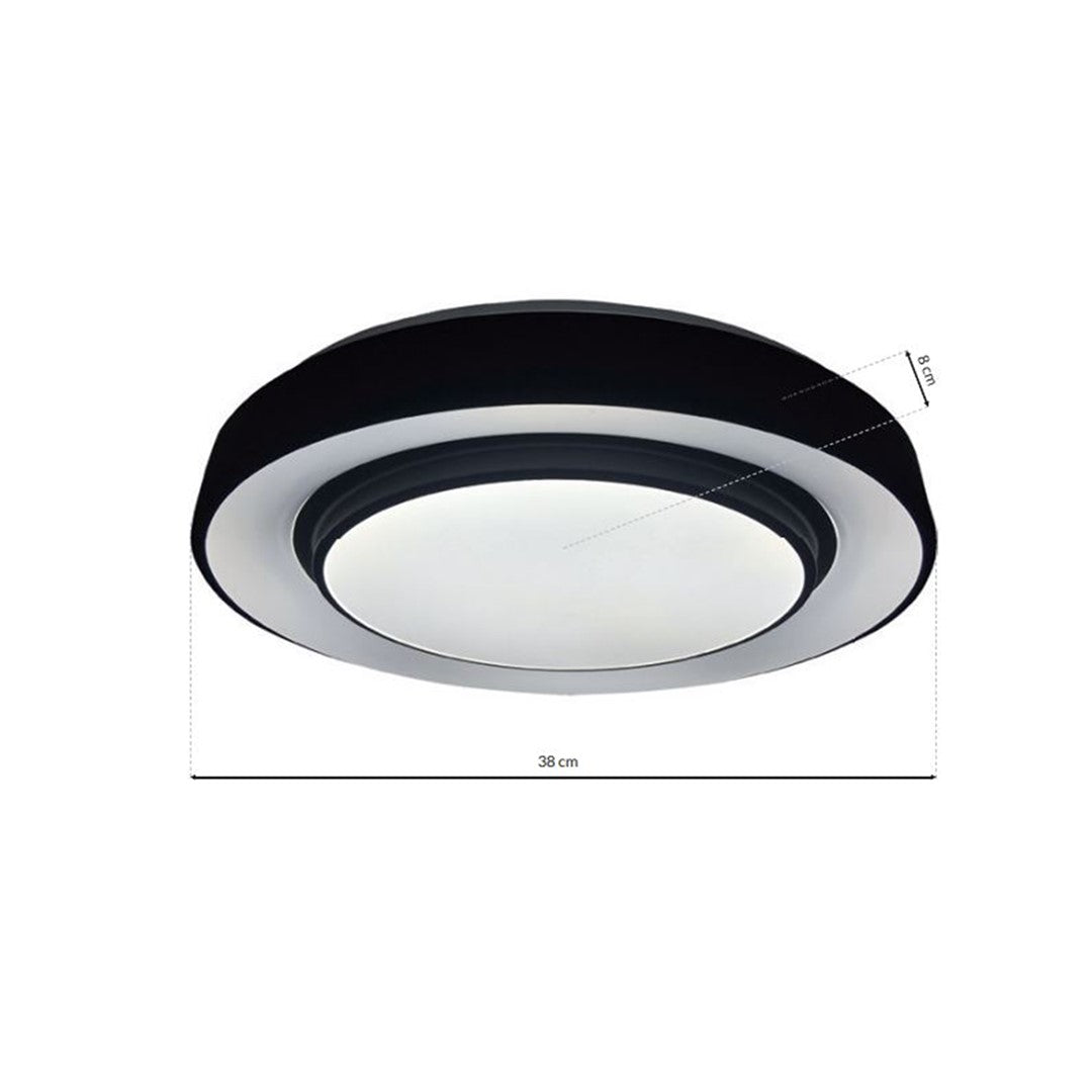 Naomi Stylish 38cm Black Led 24w(122w) Ceiling Lamp With Included Remote To Achieve Perfect Brightness And Temperature