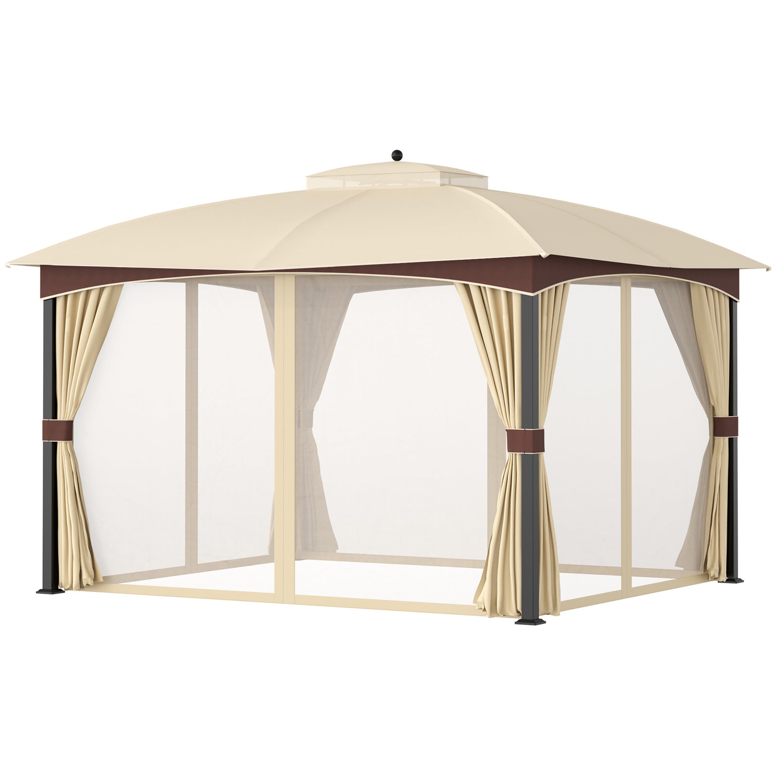 4 X 3metre Patio Gazebo Garden Canopy Shelter W/ 2 Tier Roof