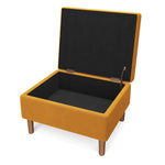 Modern Rectangular Tufted Velvet Storage Ottoman