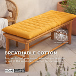 Outdoor Bench Cushion For 2 & 3 Seater Garden Seat Pad For Furniture, Kitchen, Dining & Indoor Use | 2 | Mustard