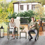 3-piece Rattan Bistro Set With Acacia Wood Table | Grey