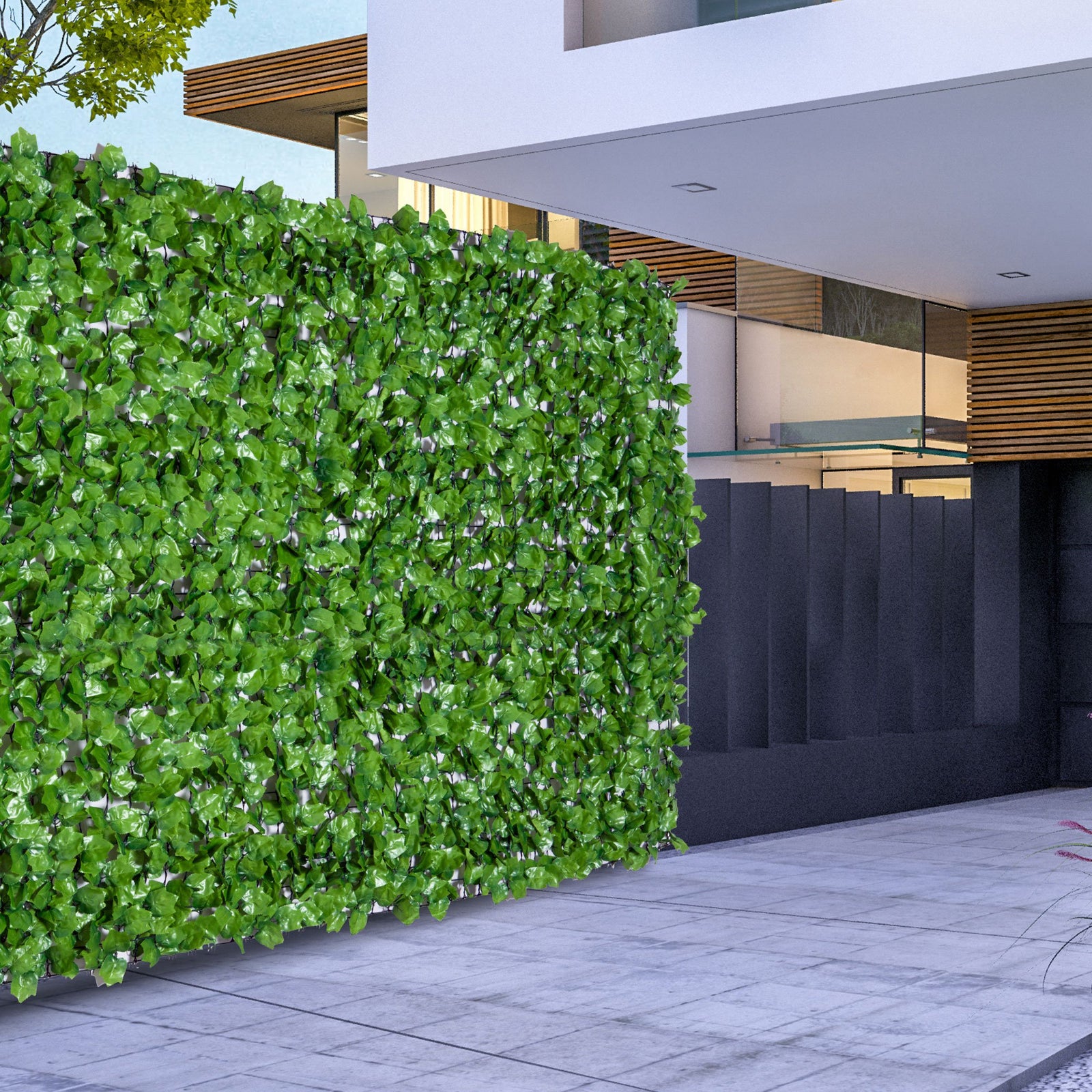 Decorative Trellis W/ Artificial Leaves, 3 X 1m, Ivy Leaves