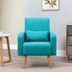 Nordic Leisure Lounge Sofa Accent Chair With Pillow | One Size | Green