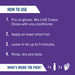 Live Colour Drops Semi-permanent Hair Dye, Orchid Purple 3 Pack