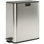 HOMCOM 56l Dual Kitchen Bin With Removable Inner Buckets For Recycling And Waste