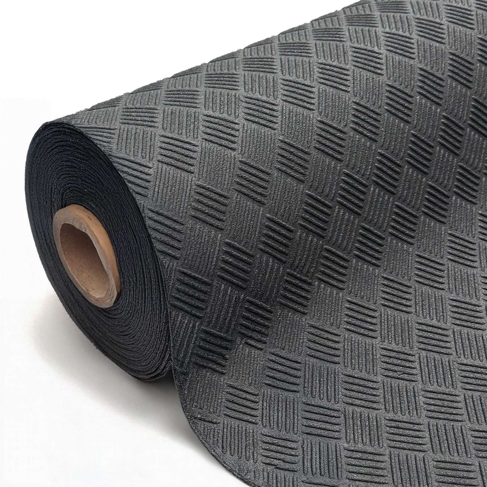 Recycled Rubber Non-slip Flooring Rolls - 1.7m Wide | 14m | Black